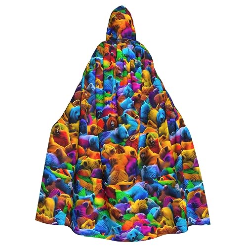 SSGVLPTO Umhang mit bunten Bären, Rollenspiel-Kostüme, Kapuzenumhang für Erwachsene, Halloween-Weihnachtskostüme SSGVLPTO Umhang mit bunten Bären, Rollenspiel-Kostüme, Kapuzenumhang für Erwachsene, Halloween-Weihnachtskostüme von SSGVLPTO