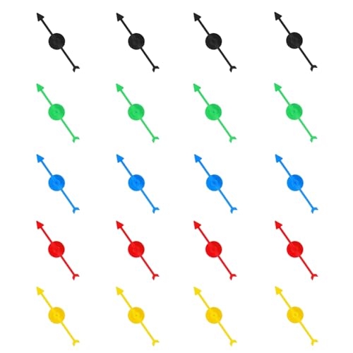 20 Stück Pfeil Spiel Zeiger Spinner, Brettspiel Spinner, Kunststoff Pfeil Spinner, Pfeil Spinner Wahrscheinlichkeit Spinners, für Schule, Brettspiel (5 Farben) von SSHUIKKAI