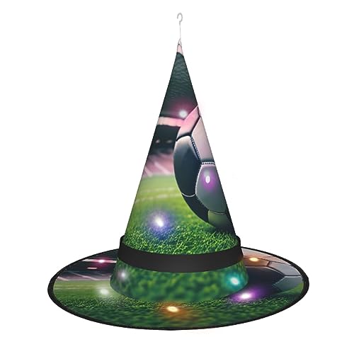 Fußball-Hexenhut für Damen, Halloween, LED-beleuchtet, ideal für Partys und Rollenspiele von SSIMOO