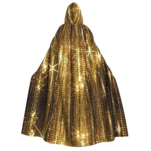 Goldener Pailletten-Umhang für Damen, auffälliger Cosplay-Kostüm, Umhang für Damen, Unisex, Vampirumhang für Halloween, goldene Pailletten, glitzernd, Einheitsgröße Goldener Pailletten-Umhang für Damen, auffälliger Cosplay-Kostüm, Umhang für Damen, Unisex, Vampirumhang für Halloween, goldene Pailletten, glitzernd, Einheitsgröße von SSIMOO