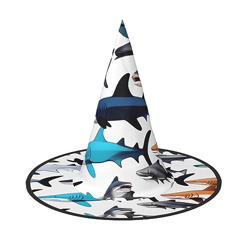 Haifisch-Muster, Halloween-Partyhut, lustiger Halloween-Hut, Kostüm-Zubehör für Halloween-Party-Dekoration, von SSIMOO