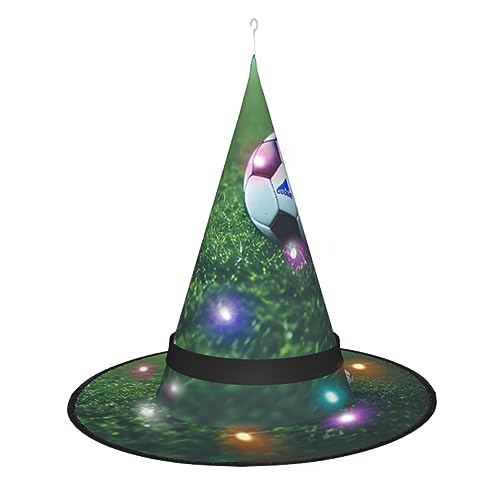 Halloween Hexenhut Damen Soccer Ball On Grassy LED Leuchtenhut Ideal für Party und Rollenspiele von SSIMOO