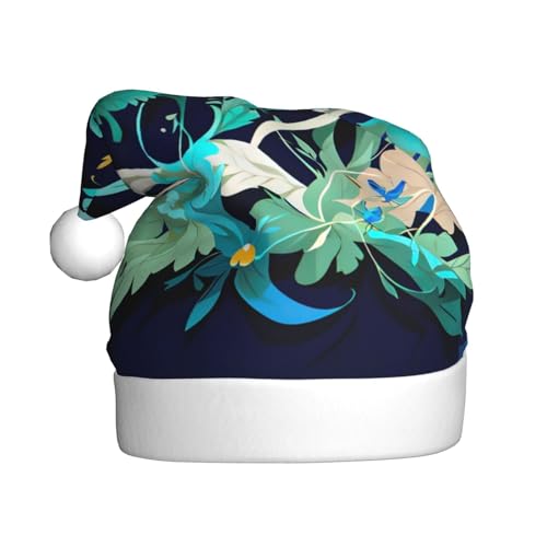 SSIMOO Blaue Libelle Erwachsene flauschige Weihnachtsmütze - festliche Dekoration Kopfbedeckung für Partys und Feiertage von SSIMOO