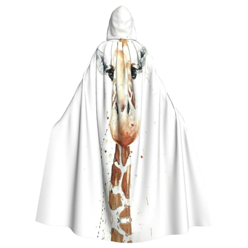 SSIMOO Clever Giraffe Kapuzenumhang für Erwachsene, schrecklicher Geister-Party-Umhang, geeignet für Halloween und Motto-Partys von SSIMOO