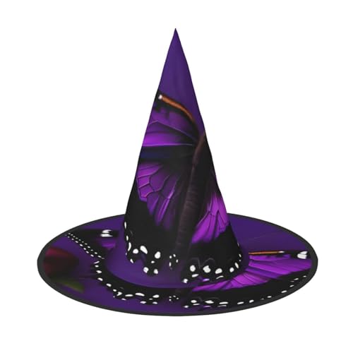 SSIMOO Ein lila Pflaume Schmetterling Halloween Party Hut, lustiger Halloween Hut, Kostümzubehör für Halloween Party Dekor, von SSIMOO