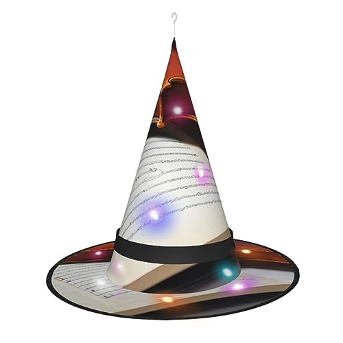 SSIMOO Halloween-Hexenhut für Damen, mit LED-Licht, ideal für Partys und Rollenspiele von SSIMOO