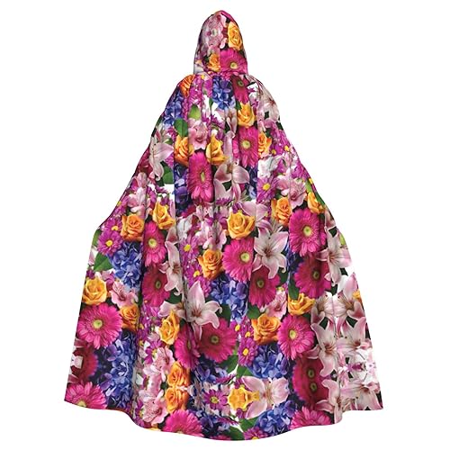 SSIMOO Kapuzenumhang mit blühenden Blumen, schrecklicher Geister-Party-Umhang, geeignet für Halloween und Motto-Partys von SSIMOO