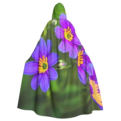 SSIMOO Klassische Grüne Gestreifte Erwachsene Partei Dekorative Cap,Erwachsene Halloween Mit Kapuze Kleid,Cosplay Kostüm Cape, Blühende Blumen, Einheitsgr��e von SSIMOO