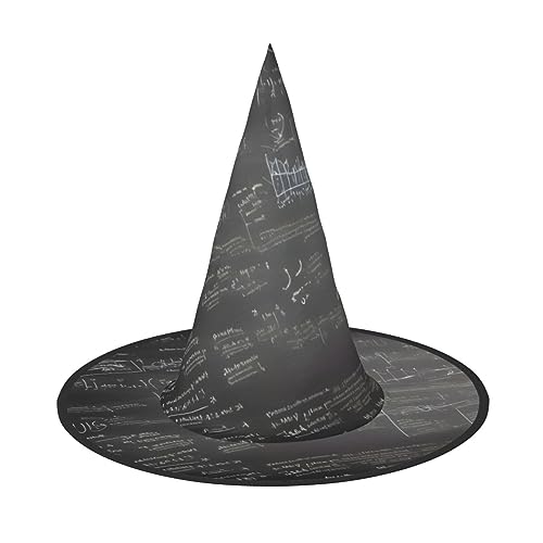SSIMOO Mathe Symbole Muster Schicke Halloween Hexe Hut Für Frauen-Ultimative Wahl Für Beste Halloween Kostüm Ensemble von SSIMOO