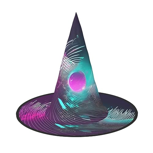 SSIMOO Music Sound Wave Chic Halloween Witch Hat für Frauen - Ultimative Wahl für das beste Halloween-Kostüm Ensemble von SSIMOO