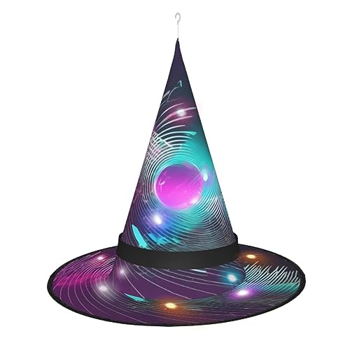 SSIMOO Musik Sound Wave Halloween Hexenhut für Damen - LED Leuchtmütze - Ideal für Partys und Rollenspiele von SSIMOO