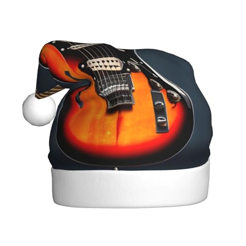 SSIMOO Orange Elektrische Gitarren Weihnachtsparty-Hüte Erwachsene Weihnachtsmützen, Urlaubsparty-Zubehör, beleuchten Sie die Party! von SSIMOO