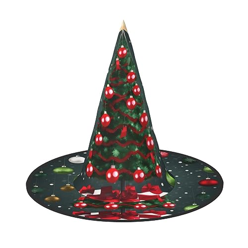 SSIMOO Schicker Halloween-Hexenhut mit Weihnachtsbaum und Ball, für Damen, ultimative Wahl für das beste Halloween-Kostüm-Ensemble von SSIMOO