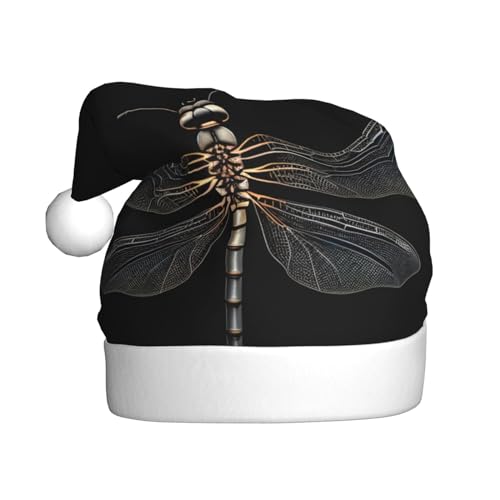 SSIMOO Schwarze Weihnachtsmützen mit Libelle für Erwachsene, Partyzubehör, beleuchten Sie die Party von SSIMOO