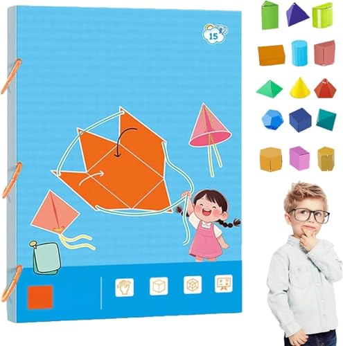 3D-Geometrie-Lernbuch mit Zugschnur, Geometrie für Anfänger mit 9/12/15 Feststoff-geometrischen Modellen, sicheres geflochtenes Seil-Design, lehrt Volumen- und Oberflächenbereichsformeln, für Kinder 3D-Geometrie-Lernbuch mit Zugschnur, Geometrie für Anfänger mit 9/12/15 Feststoff-geometrischen Modellen, sicheres geflochtenes Seil-Design, lehrt Volumen- und Oberflächenbereichsformeln, für Kinder von SSJM