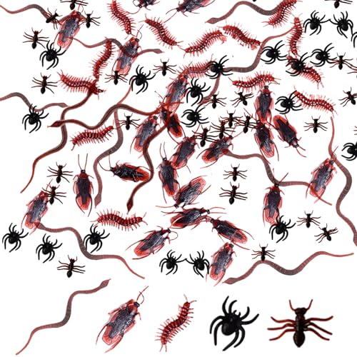 SSKHE 100Pcs Plastic Realistic Bugs Insects Fake Cockroach,Snake,Spider,Centipede,Ant,Realistic Insect Toy for Halloween Teasing Prank Props,April Fool's Day SSKHE 100Pcs Plastic Realistic Bugs Insects Fake Cockroach,Snake,Spider,Centipede,Ant,Realistic Insect Toy for Halloween Teasing Prank Props,April Fool's Day von SSKHE
