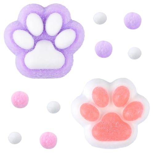 SSKHE 2 Stück Squeeze Spielzeug, Kawaii Flauschige Sensorische Spielzeug, Anti Stress Taba Squishy Pfote, Cat Paw Squeeze Toy, Katzenpfoten Quetschspielzeug mit Bällen Lustig Anti Stress und Angst Rel SSKHE 2 Stück Squeeze Spielzeug, Kawaii Flauschige Sensorische Spielzeug, Anti Stress Taba Squishy Pfote, Cat Paw Squeeze Toy, Katzenpfoten Quetschspielzeug mit Bällen Lustig Anti Stress und Angst Rel von SSKHE