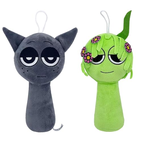 SSKHE 2PC Diese entzückenden grünen und grauen Plüschpuppen vereinen weichen Komfort, charmantes Design und Vielseitigkeit für Kinder und Musikspiel-Enthusiasten sind eine unwiderstehliche Ergänzung f von SSKHE