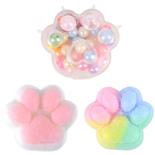 SSKHE 3 Stück Fufu Squishy Katzenpfoten, Squishy Katzenpfote, Squishy, Katzenpfote, Anti-Stress, Big Furry Cat Paw Squishy Spielzeug zur Stresslinderung von SSKHE