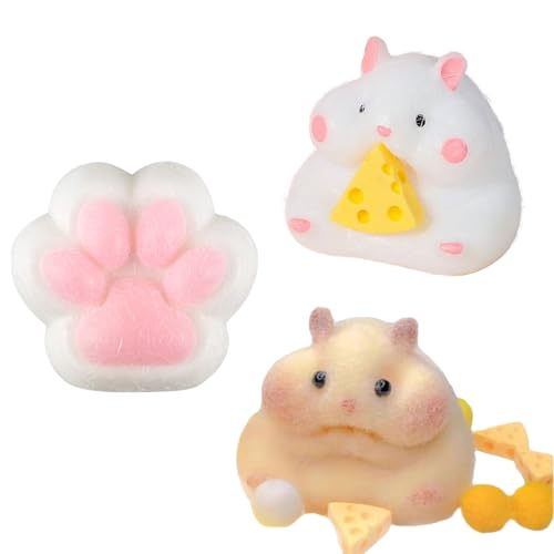 SSKHE 3 Stück Katzenpfoten, Squishy, Hamster, Squishy, Fufu Yoyo Taba Squishy Riese, Kawaii Squishy Katze, Squishy Anti-Stress, Anti-Stress-Spielzeug, Squishy Katze und Hamster für Kinder und SSKHE 3 Stück Katzenpfoten, Squishy, Hamster, Squishy, Fufu Yoyo Taba Squishy Riese, Kawaii Squishy Katze, Squishy Anti-Stress, Anti-Stress-Spielzeug, Squishy Katze und Hamster für Kinder und von SSKHE