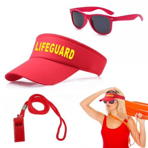 SSKHE 3-teiliges Set Rettungsschwimmer-Kostüm-Set,Rettungsschwimmerhut und Wachpfeife,Sonnenbrille,Rettungsschwimmer Zubehör,Rettungsschwimmer Zubehör für Erwachsene,Männer, Frauen SSKHE 3-teiliges Set Rettungsschwimmer-Kostüm-Set,Rettungsschwimmerhut und Wachpfeife,Sonnenbrille,Rettungsschwimmer Zubehör,Rettungsschwimmer Zubehör für Erwachsene,Männer, Frauen von SSKHE