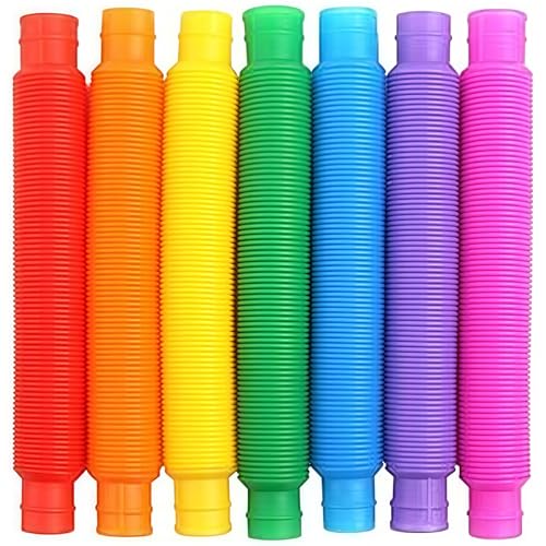 SSKHE 7PCS Pop Tube,Dehnbare Sensorikspielzeuge Inspirierend Kreativität,Leicht Für Kinder,Erwachsene von SSKHE