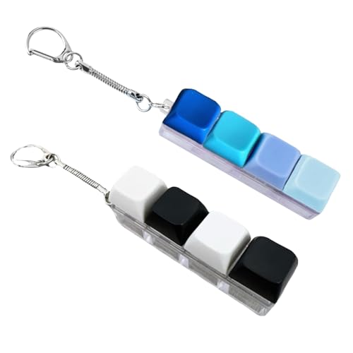 SSKHE Fidget Keyboard-Schlüsselanhänger – Schwarz/Weiß & Blau Farbverlauf – Schlüsselanhänger mit vier Tasten für Stressabbau, abnehmbares & leichtes Design – Multisensorisches Anti-Stress-Spielzeug SSKHE Fidget Keyboard-Schlüsselanhänger – Schwarz/Weiß & Blau Farbverlauf – Schlüsselanhänger mit vier Tasten für Stressabbau, abnehmbares & leichtes Design – Multisensorisches Anti-Stress-Spielzeug von SSKHE