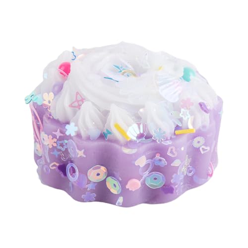 SSKHE Lavender Cake Squeeze Toy, handgemacht, weich, Plüsch, Druckentlastung, Spielzeug für sensorisches und entspannendes Spiel mit realistischem Kuchendesign, Violett und weiche Textur von SSKHE
