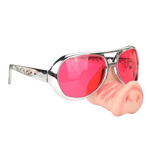 SSKHE Partybrille Schwein, lustige Brille mit Schweinnase, Zubehör für Photobooth und Festival-Kostüm, Festival-Brille für Kinder & Erwachsene, Geburtstagsdekoration, Halloween, Cosplay, Karneval von SSKHE