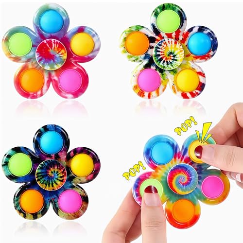 SSKHE Pop-Fidget-Spielzeug, 4 Stück, Fidget Spinner, Stressabbau-Spielzeug, sensorisches Spielzeug für Mädchen, Jungen, Studenten (bunt) von SSKHE