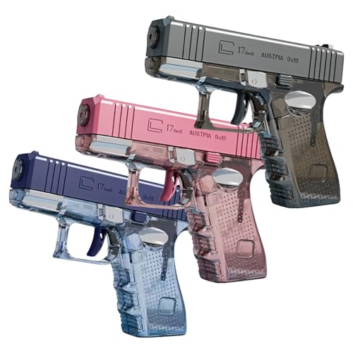 SSKHE Wasserpistolen, transparent, Rosa/Grau/Blau, lange Reichweite bis zu 10 Meter, Sicherheit ohne Batterien, ideal für Pool, Strand & Familienspiele, Sommergeschenk für Jungen und Mädchen, 3 Stück SSKHE Wasserpistolen, transparent, Rosa/Grau/Blau, lange Reichweite bis zu 10 Meter, Sicherheit ohne Batterien, ideal für Pool, Strand & Familienspiele, Sommergeschenk für Jungen und Mädchen, 3 Stück von SSKHE