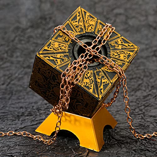 Hellraiser Puzzle Box, Upgrade Die Deformation Abnehmbare Hellraiser Puzzle Box mit Ketten und Basis, Klagekonfigurations PuzzleBox, Horrorfilm-Ware voll funktionsfähige Requisite, Modelldekoration von SSZJ