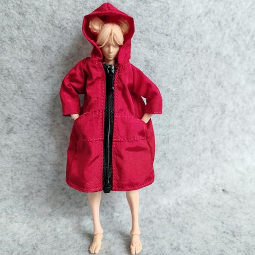 SSbeauty M Maßstab 1:12 Figur Kleidung Langer Mantel für 1:12 15,2 cm weibliche Actionfigur Puppe Kleidung (Rot) von SSbeauty M