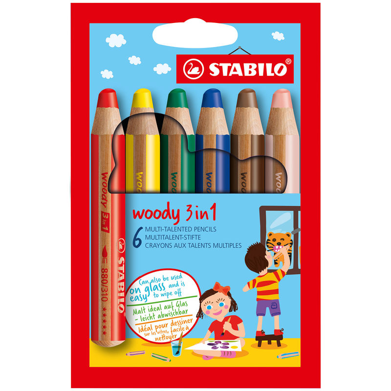 Buntstift STABILO® woody 3in1 6er-Set von STABILO®