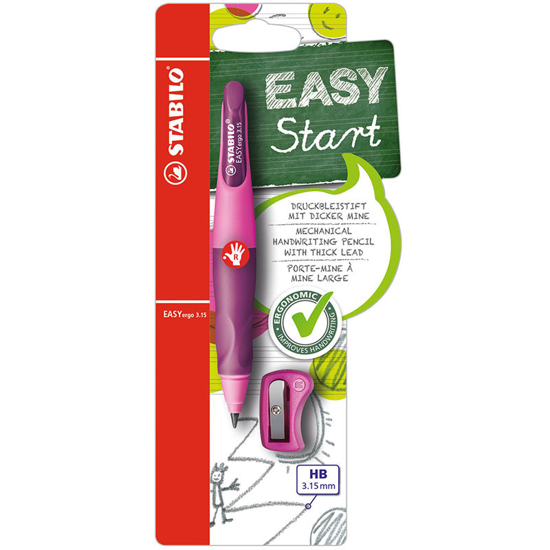 Druckbleistift EASYergo 3.15 mit Spitzer für Rechtshänder in pink/lila von STABILO®