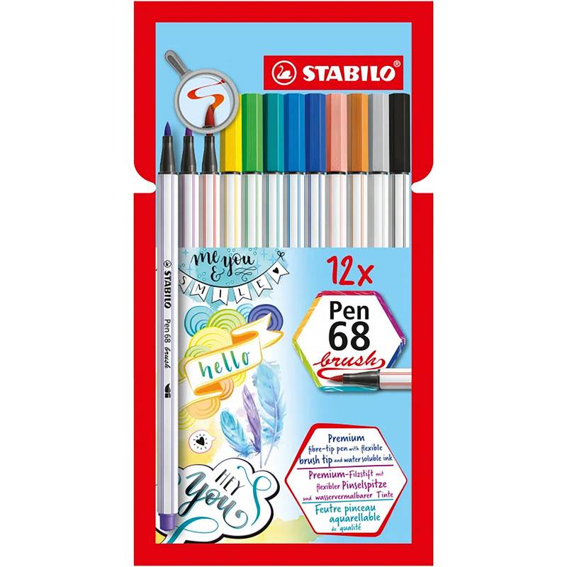 Filzstift STABILO® Pen 68 brush 12er-Pack von STABILO®