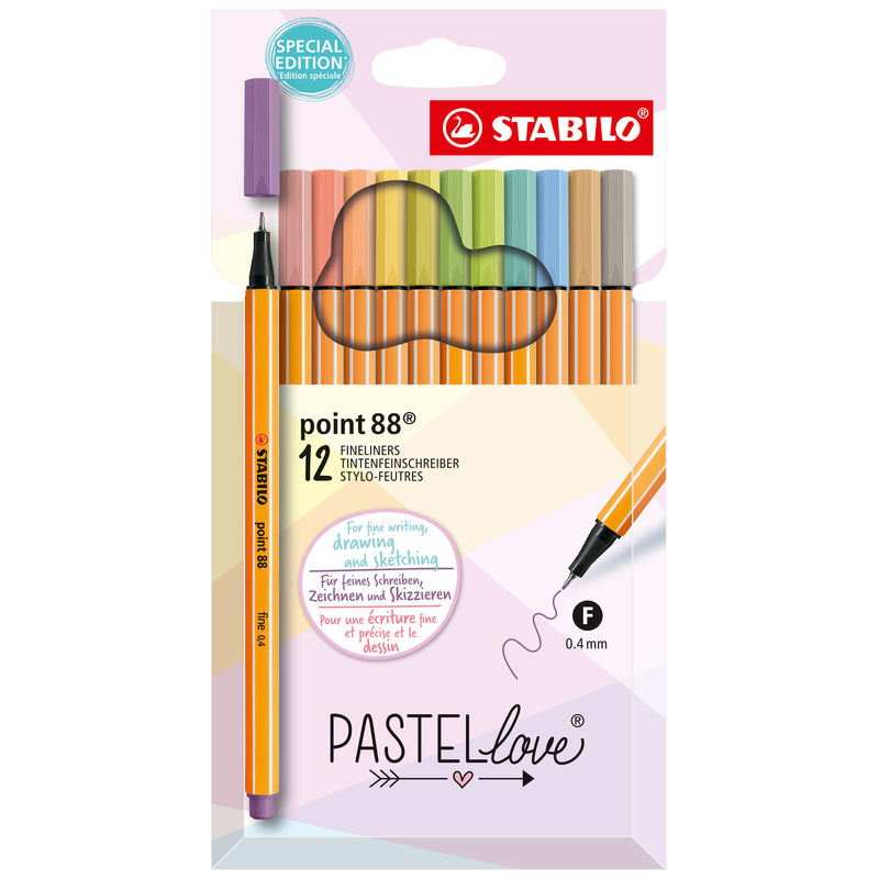 Fineliner STABILO® point 88 Pastellove 12er-Pack von STABILO®