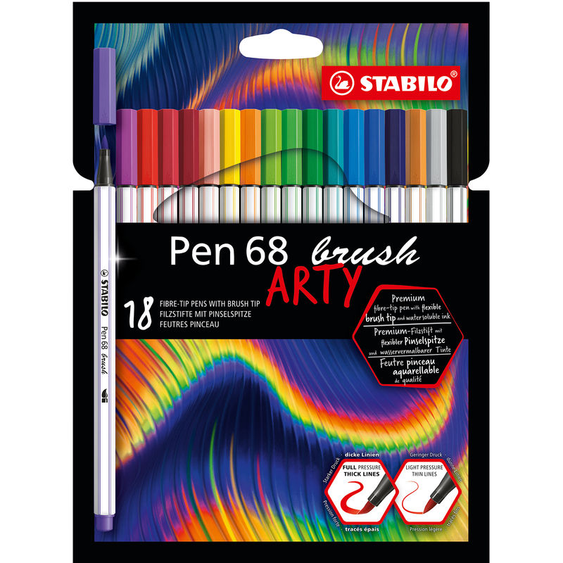 Premium-Filzstift STABILO® Pen 68 brush ARTY 18er-Pack von STABILO®