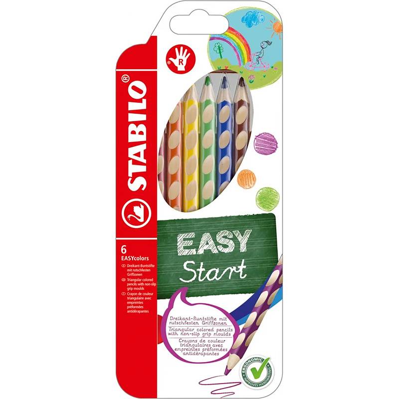 Dreikant-Buntstift STABILO® EASYcolors für Rechtshänder 6er-Pack von STABILO®