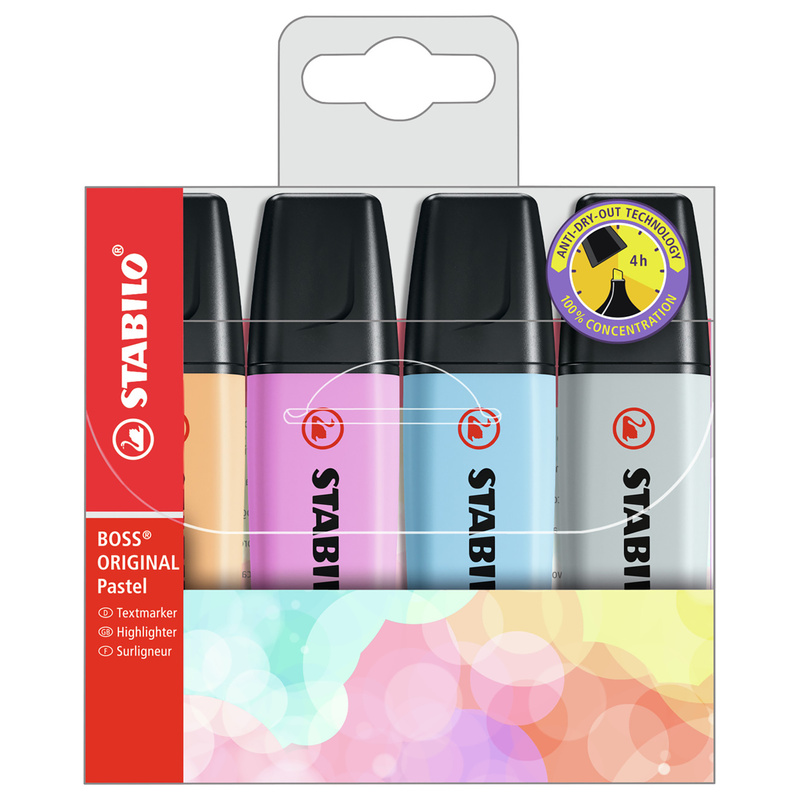 Textmarker STABILO® BOSS ORIGINAL Pastel 4er-Pack von STABILO®
