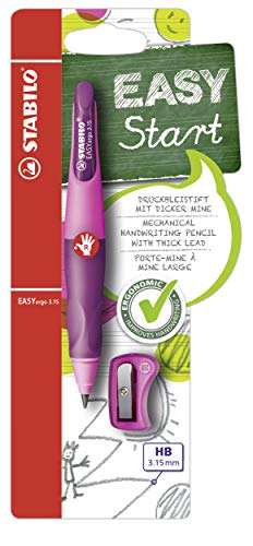 Ergonomischer Druck-Bleistift für Rechtshänder - STABILO EASYergo 3.15 in pink/lila - Einzelstift - inklusive 1 dicken Mine - Härtegrad HB & Spitzer Ergonomischer Druck-Bleistift für Rechtshänder - STABILO EASYergo 3.15 in pink/lila - Einzelstift - inklusive 1 dicken Mine - Härtegrad HB & Spitzer von STABILO