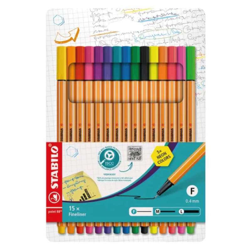 STABILO Fineliner point 88, Sets Sets, STABILO Sets 15er Set 10+5 neon von STABILO