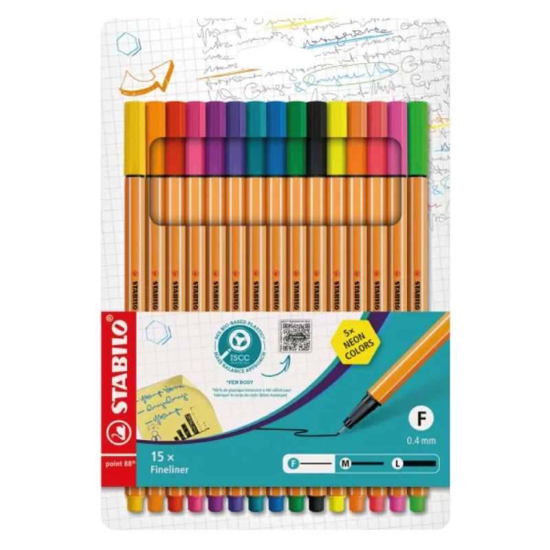 STABILO Fineliner point 88, Sets Sets, STABILO Sets 15er Set 10+5 neon von STABILO