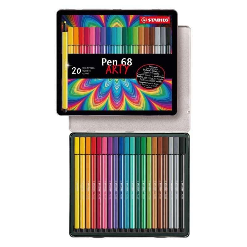 STABILO Premium Filzstift Pen 68 ARTY, STABILO Sets 20er Set Metalletui STABILO Premium Filzstift Pen 68 ARTY, STABILO Sets 20er Set Metalletui von STABILO