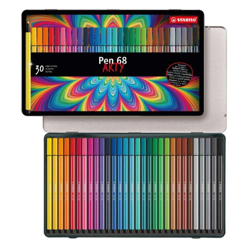 STABILO Premium Filzstift Pen 68 ARTY, STABILO Sets 30er Set Metalletui STABILO Premium Filzstift Pen 68 ARTY, STABILO Sets 30er Set Metalletui von STABILO