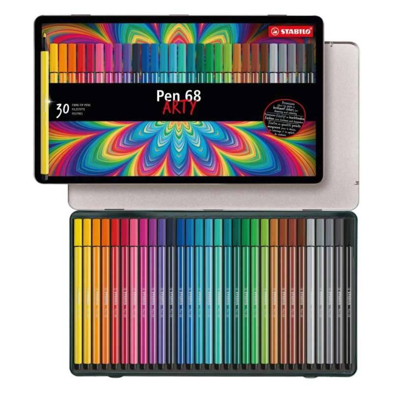 STABILO Premium Filzstift Pen 68 ARTY, STABILO Sets 30er Set Metalletui von STABILO