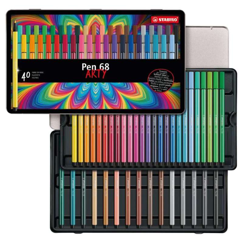 STABILO Premium Filzstift Pen 68 ARTY, STABILO Sets 40er Set Metalletui STABILO Premium Filzstift Pen 68 ARTY, STABILO Sets 40er Set Metalletui von STABILO