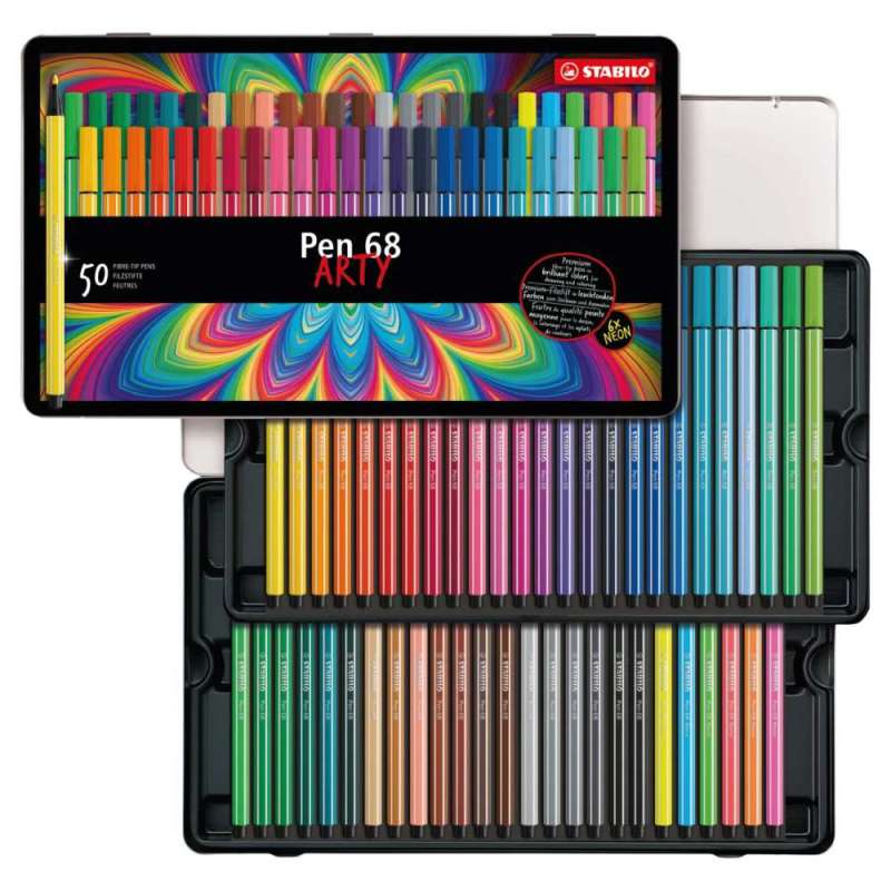 STABILO Premium Filzstift Pen 68 ARTY, STABILO Sets 50er Metalletui von STABILO