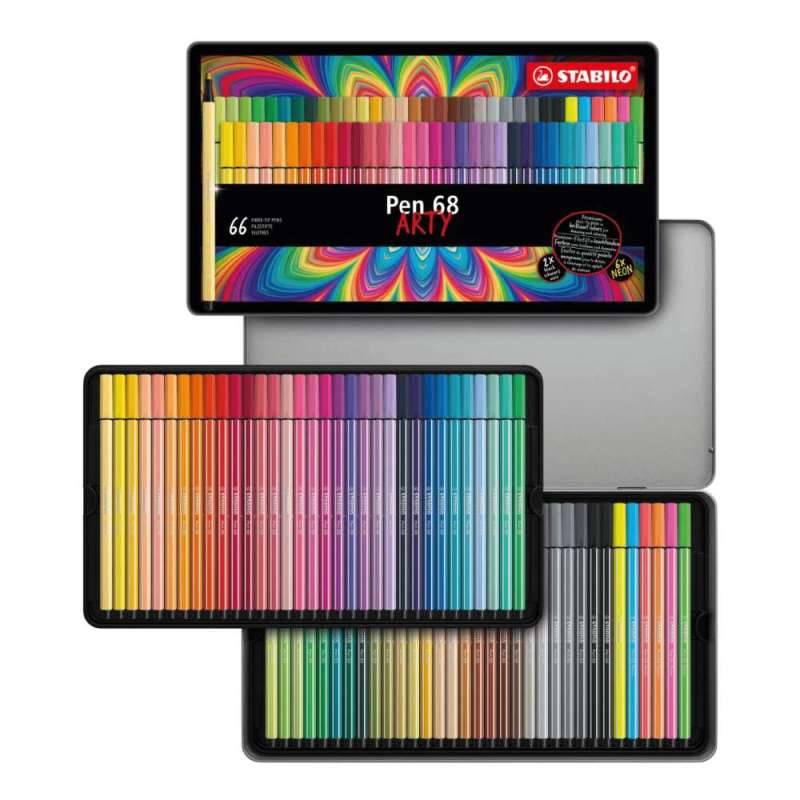 STABILO Premium Filzstift Pen 68 ARTY, STABILO Sets 66er Set Metalletui von STABILO