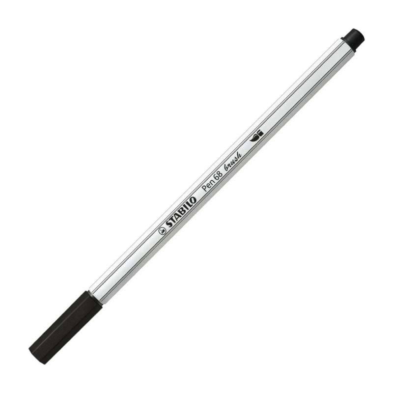 STABILO Premium-Filzstift Pen 68 brush, Sets Einzeln, Farbe schwarz von STABILO